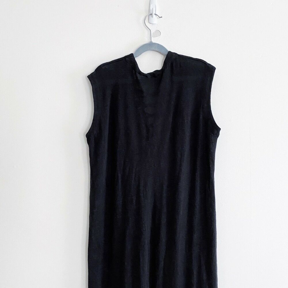 IRO Size XS Daisy Linen Knit Maxi Dress Lace Up V Neck Sleeveless Washed Black - Picture 9 of 10